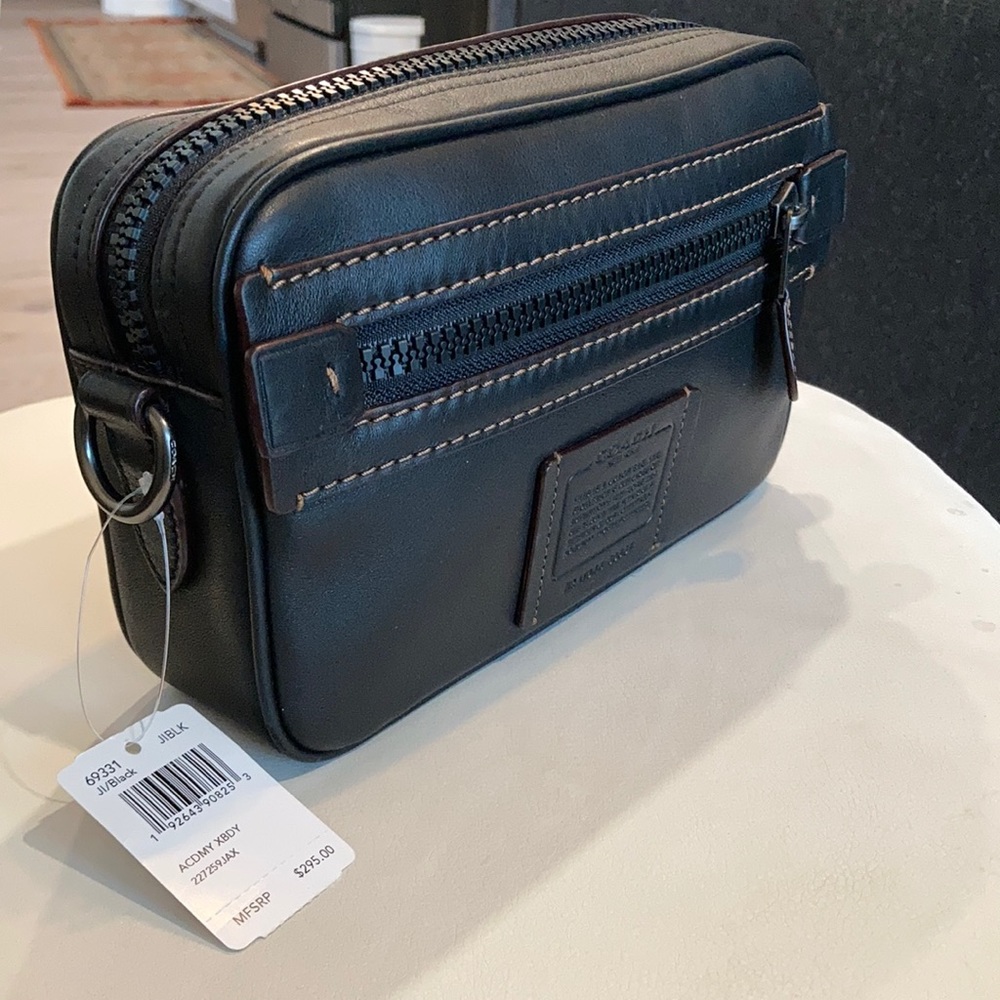 Coach Academy Crossbody Bag - Black Leather